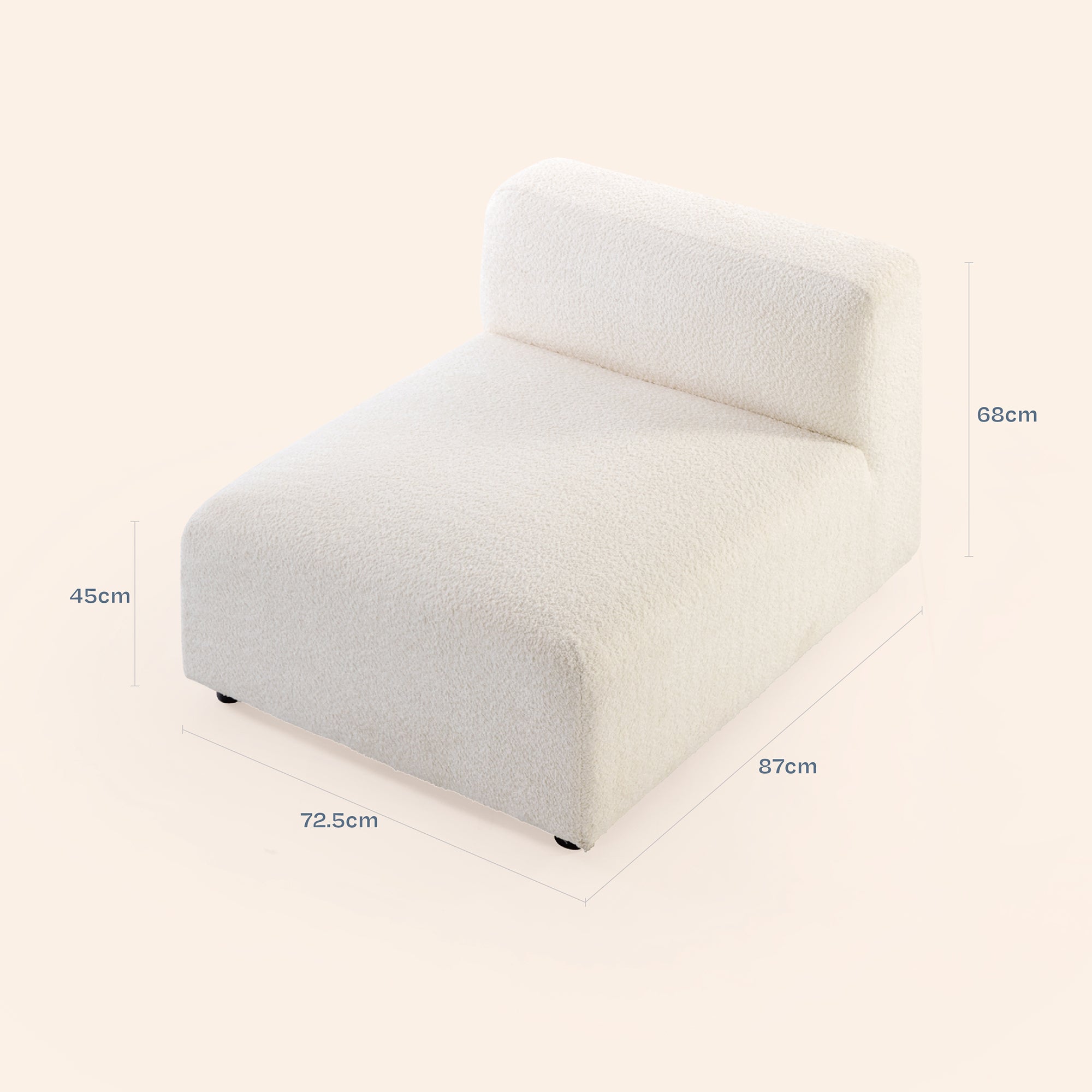 Boucle Modular Sofa Extension Pieces