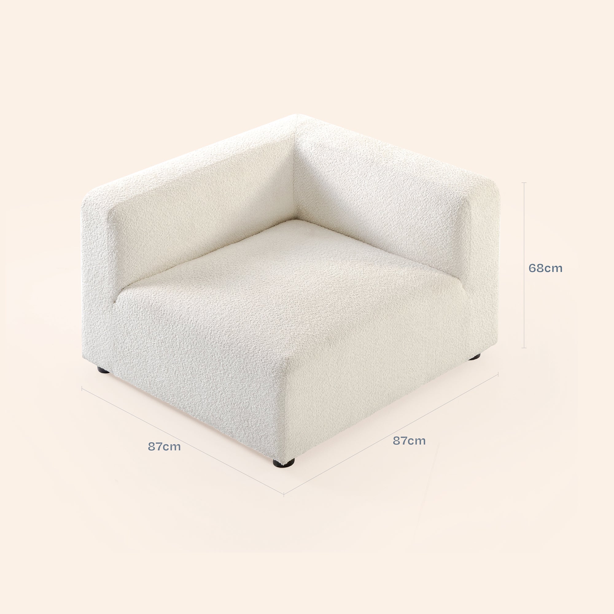 Boucle Modular Sofa Extension Pieces