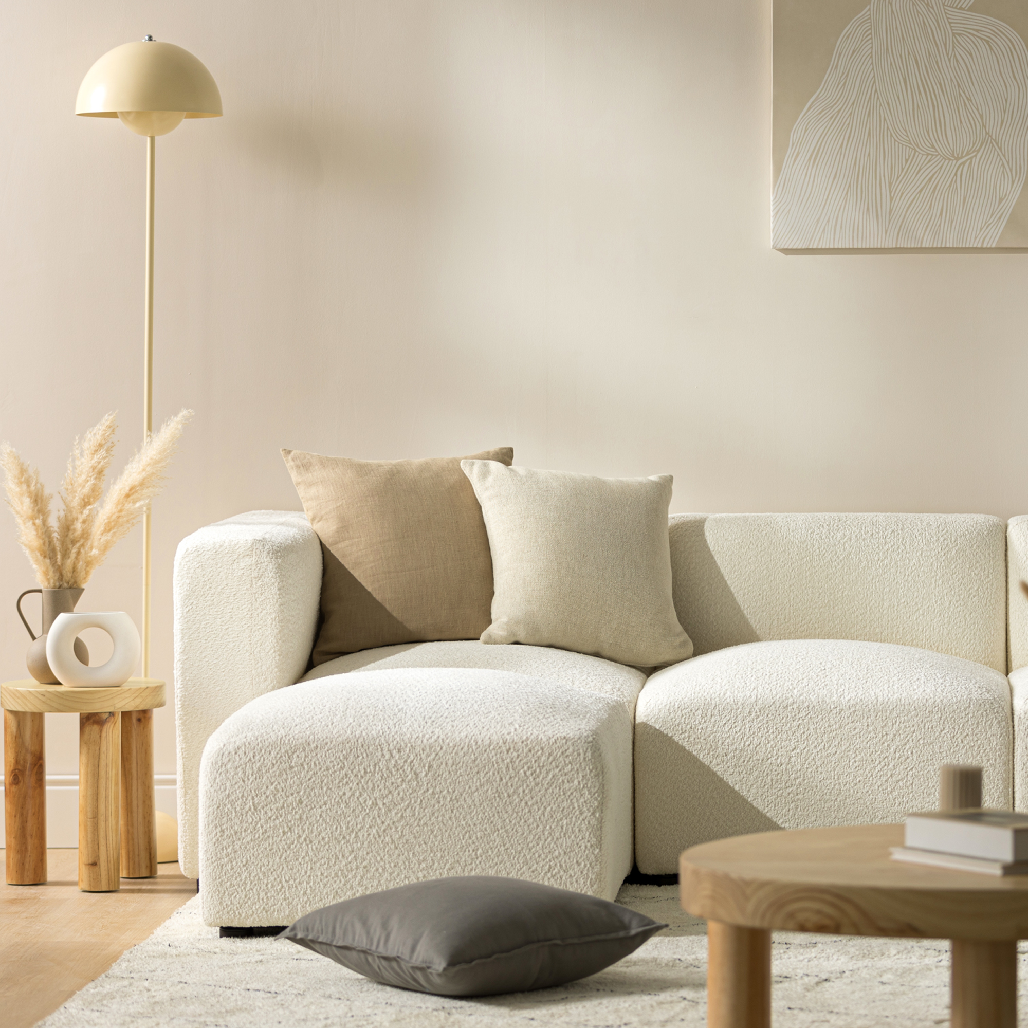 Boucle Modular Sofa Extension Pieces